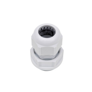 Witte kabelwartel van polyamide met schroefdraad M20x1.5
