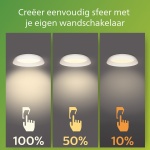 Ronde plafondlamp met drie dimstanden 100 50 en 10 procent licht