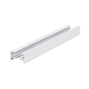 Witte 1-fase rail met startstuk en eindkap 100 cm