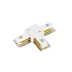 Witte T-connector voor 1-fase rail met metalen contactpunten