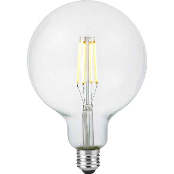 Heldere LED gloeilamp E27 globe 125mm met zichtbare filamenten