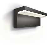 Philips wandlamp antraciet rechthoekig met warmwit geïntegreerd LED licht