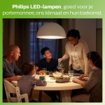 Witte hanglamp verlicht gezin aan eettafel tijdens het avondeten