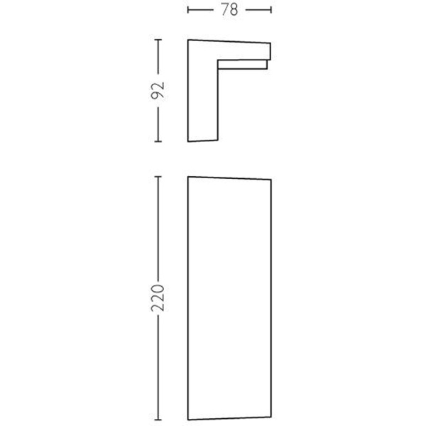 Philips Bustan wandlamp antraciet maat tekening met afmetingen