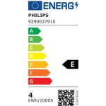 Energielabel Philips G9 buislamp 3,7W koelwit klasse E
