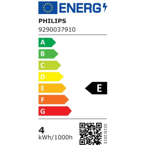 Energielabel Philips G9 buislamp 3,7W koelwit klasse E