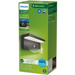 Philips Bustan LED wandlamp antraciet met bewegingssensor