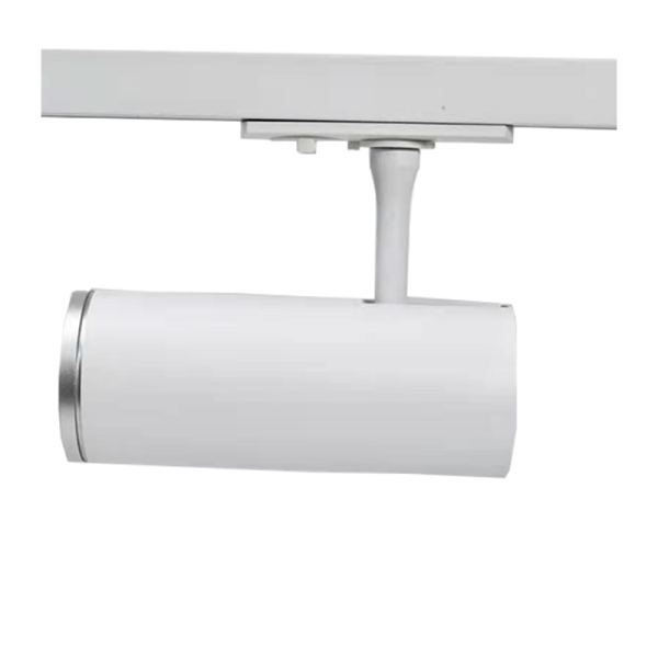 Witte railspot met zilveren ring voor 1-fase railsysteem