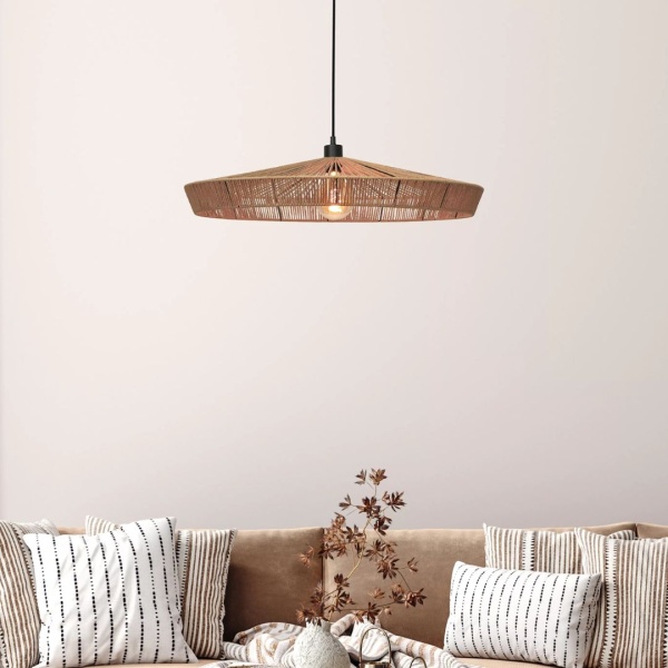 Hanglamp Rotan Naturel 70CM YUNKAI - Lucide