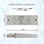 Zigbee LED strip controller maat tekening met lengte breedte en hoogte