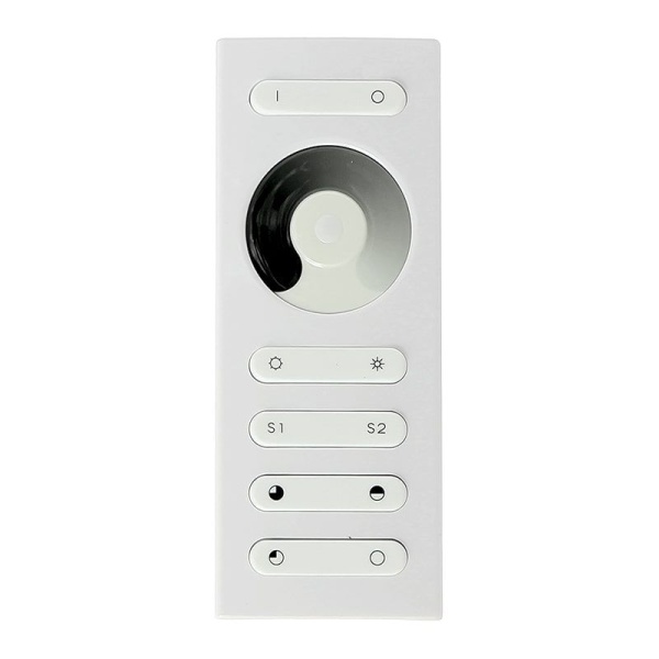 Witte LED strip afstandsbediening met ronde dimknop en functietoetsen