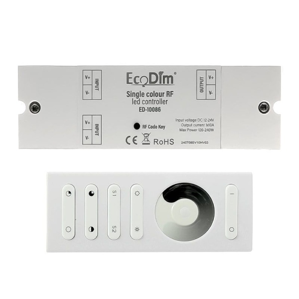 Witte LED strip afstandsbediening set met controller enkelkleurig EcoDim