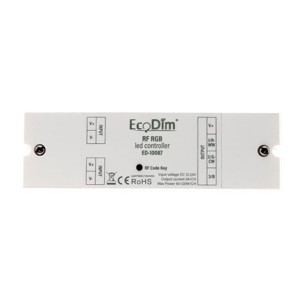 50-100003_controller (1) EcoDim RF RGB led controller wit rechthoekig model 12-24V