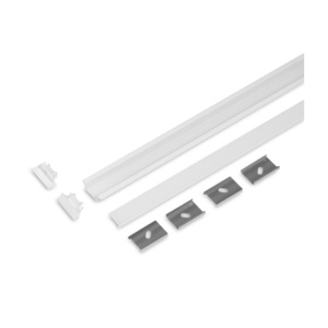 LED profiel set inbouw aluminium wit met diffuser en montageclips