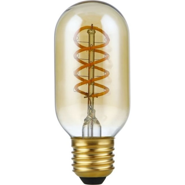 LED buislamp E27 goudkleurig met spiraalvormig filament