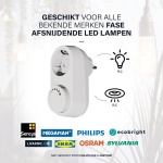 Witte Z-Wave stekkerdimmer geschikt voor LED lampen 0-100W EcoDim