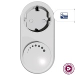 Witte Z-Wave stekkerdimmer met draaiknop en stopcontact aansluiting