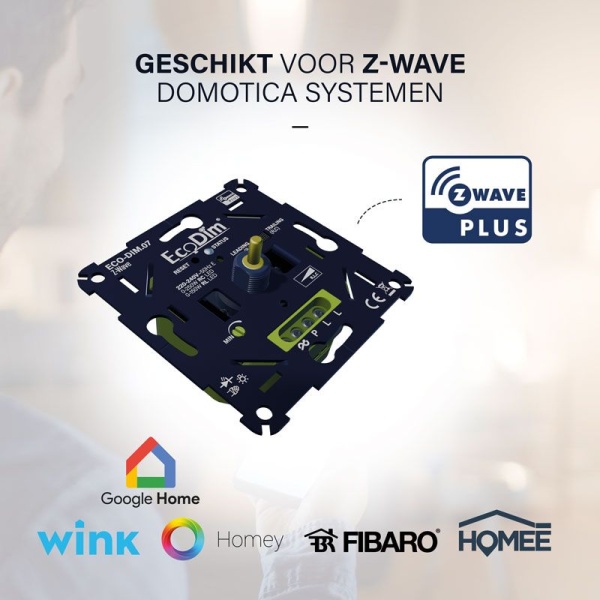 ecodim07-z-wave-protocollen Zwarte EcoDim Z-Wave LED dimmer inbouwmodule 0-250W