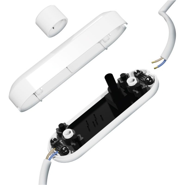 ecodim08-wit-onderdelen Witte snoerdimmer voor LED verlichting 0-50W met losse onderdelen
