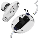 Witte vloerdimmer voor LED met losse onderdelen en bekabeling
