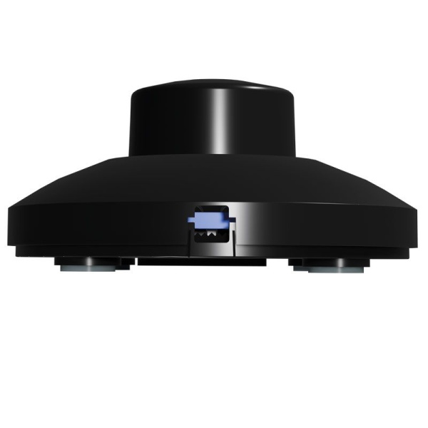 ecodim09-zwart-aansluiting Zwarte vloerdimmer voor LED verlichting met knop en blauwe aansluiting
