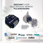 Zigbee LED dimmer module 250W EcoDim inbouw zwart met aansluitingen