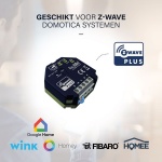 Zwarte EcoDim Z-Wave LED dimmer module 250W met aansluitklemmen
