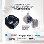 Zwarte Z-Wave LED dimmer module 250W van EcoDim met aansluitingen