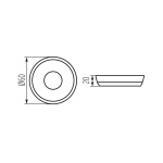 Technische tekening afstandsbediening knop voor LED strips diameter 60 mm