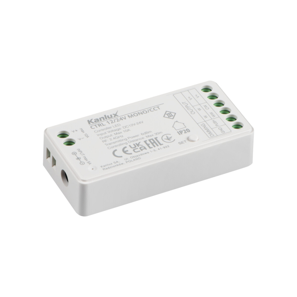 Kanlux LED strip controller wit kunststof behuizing 12 24 volt