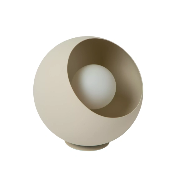 51500-20-38 off Beige ronde tafellamp met opengewerkte bolvorm en witte lichtbol