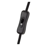 Zwarte wipschakelaar aan zwart snoer voor tafellamp