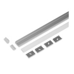 LED profiel set aluminium grijs 2 meter met montagemateriaal