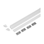 LED profiel set hoek aluminium wit 2 meter met montagemateriaal