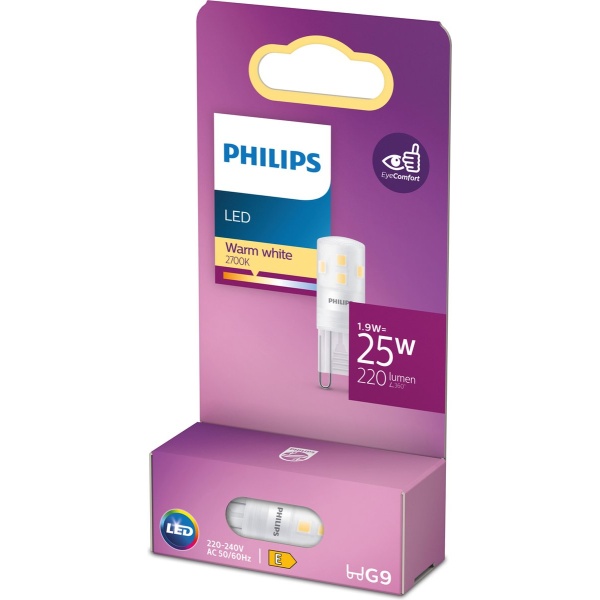 Philips G9 LED capsulelamp 1,9W warm wit licht 2700K