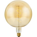 LED globe lamp E27 goudkleurig glas met spiraalvormig filament