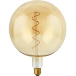 LED globe lamp goudkleurig E27 fitting met spiraalvormig filament
