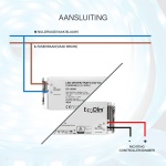 Aansluitschema LED driver 24V DC dimbaar 0-50W EcoDim
