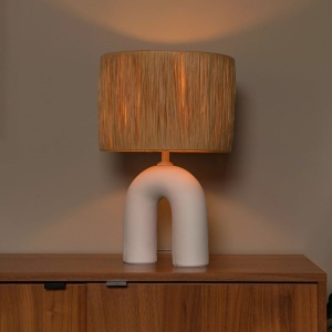 Sfeerbeelding van Tafellamp Scandinavisch Porselein Wit RONDA - Lucide