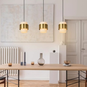 Sfeerbeeld van Hanglamp 3 Lichts Retro Goud Messing FIRMIN - Lucide