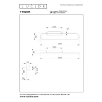 Technische tekening wandlamp Thelma zwart 24W dimbaar met afmetingen