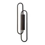 Zwarte moderne wandlamp met langwerpige ovale LED vormen