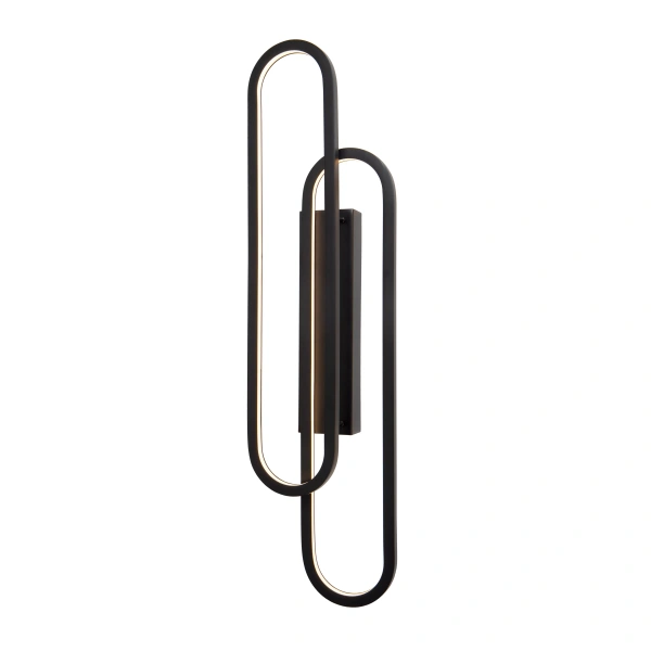 Zwarte moderne wandlamp met langwerpige ovale LED vormen