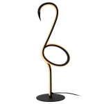 Zwarte dimbare tafellamp in flamingovorm met geïntegreerde LED-verlichting