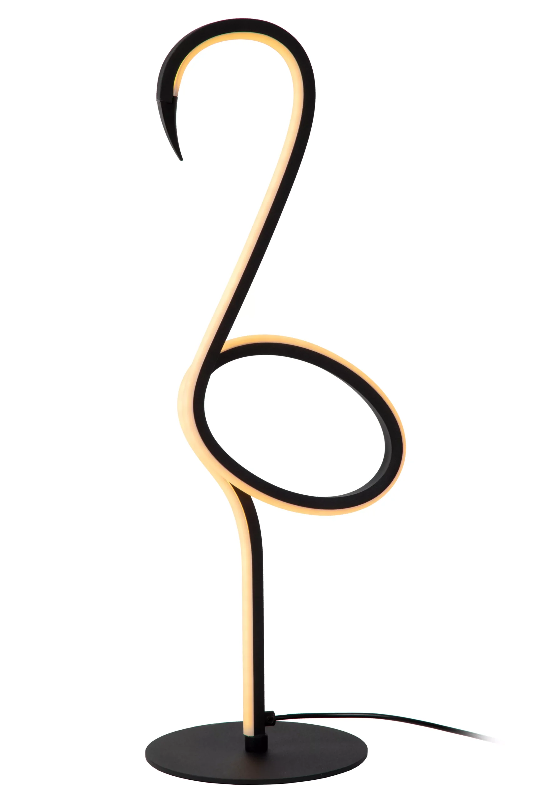 05545-06-99 Product afbeelding van Flamingo Tafellamp RGB Zwart Dimbaar Met Afstandsbediening ingeschakeld