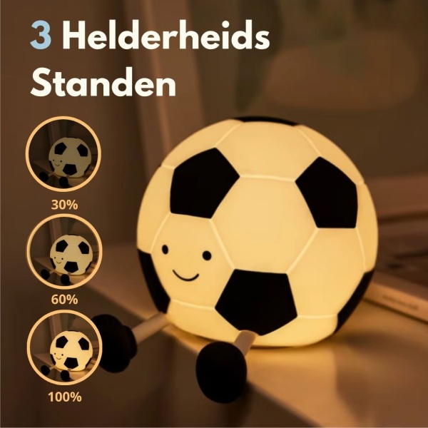 Kinder nachtlampje Voetbal met 3 helderheids standen