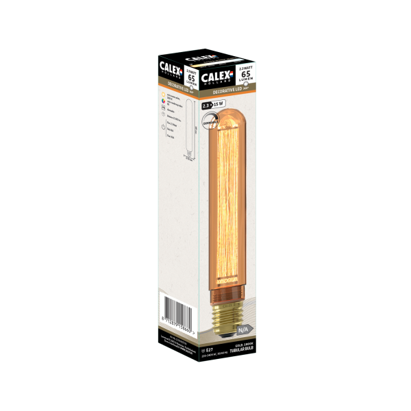 Calex E27 LED buislamp goud 18,5 cm dimbaar 2,3 watt