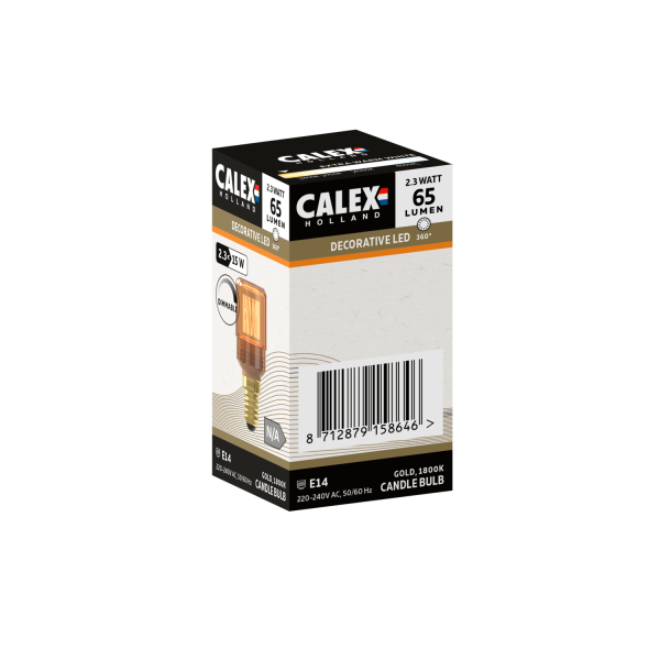 Calex E14 LED buislamp goud 2,3W dimbaar