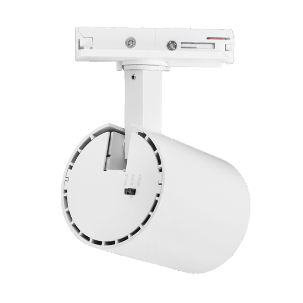 Witte railspot 1-fase 10W led dimbaar ronde behuizing