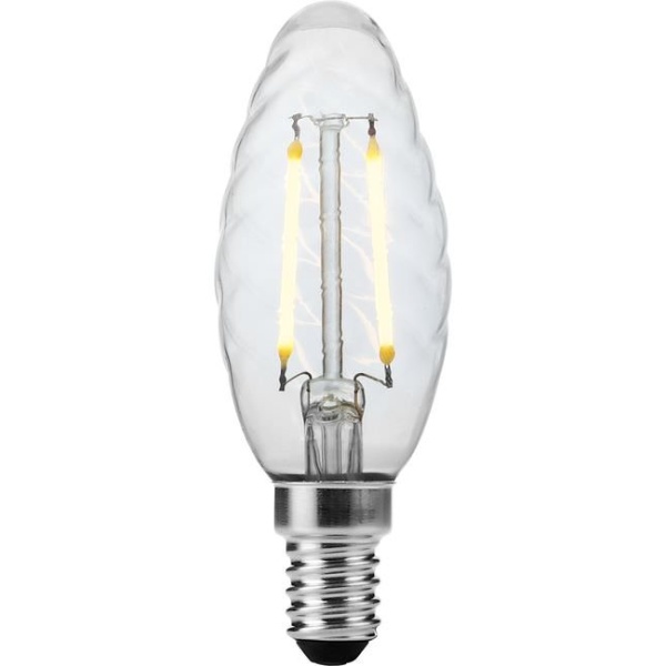 Product afbeelding van SPL E14 Kaarslamp Gedraaid 2W Flame Helder Dimbaar aangeschakeld